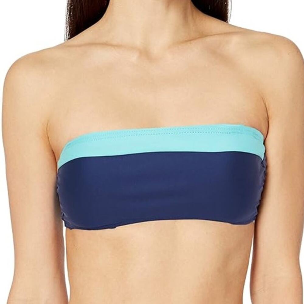 Splendid In the Groove Bandeau Bikini Bra Top Groove Navy Medium NEW